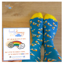 Load image into Gallery viewer, RAINBOW SOCK &amp; STORMS DON&#39;T LAST FOREVER RAINBOW ENAMEL PIN “SET”
