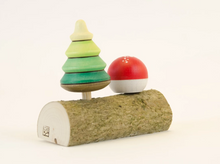 Load image into Gallery viewer, Mader Tree Spinning Top & Fly Agaric Turn Top on Branch