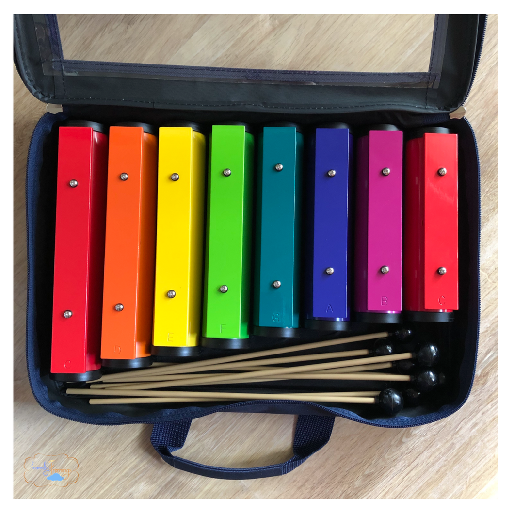 Rainbow Spectrum Resonator Pipe Bars: (with 8 mallets and bag)