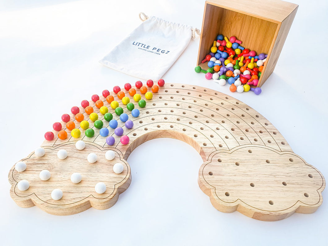 Rainbow Peg Board (Natural)